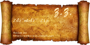 Zámbó Zia névjegykártya